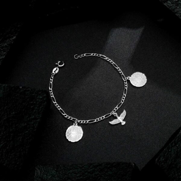 Pulseira Prateada Religiosa Pai Nosso e Espírito Santo - Imagem 3
