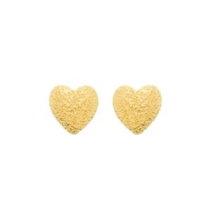 Brinco Dourado de Coração Irregular